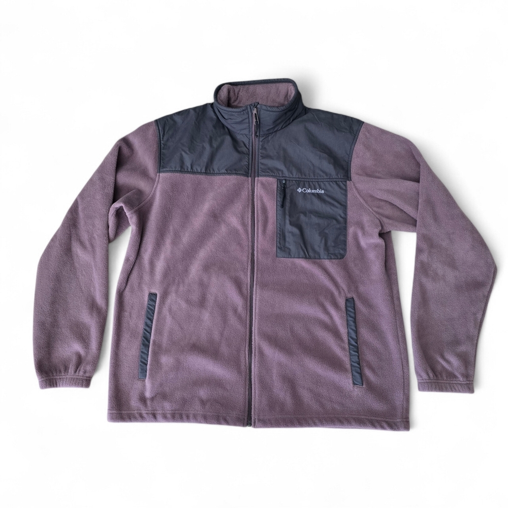 Columbia Dusty Plum Fleece Jacket XL Gorpcore Full Zip Hiking Outdoor - Picture 2 of 5